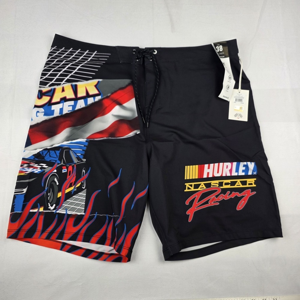 Hurley Phantom-Eco NASCAR Racing 20" Board Shorts Mens Size 38 Black New
